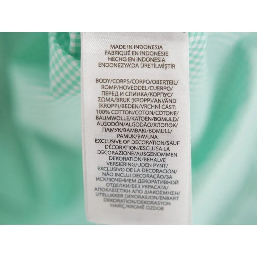 Polo Ralph Lauren NWT Men's 17 Green White Gingham Check Button Up Shirt Custom